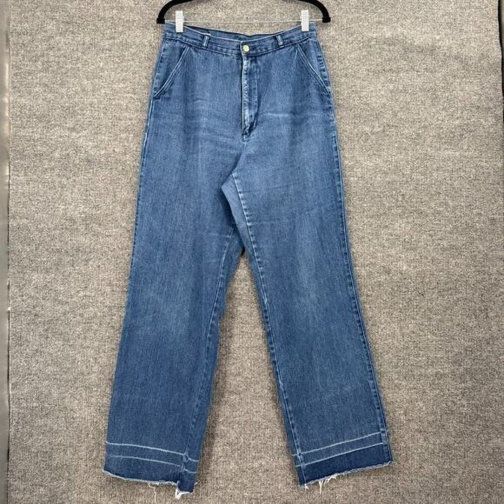 Vintage Seattle Blues Trouser Jeans Womens 30 High Rise Wide Leg 70s 80s Taiwan